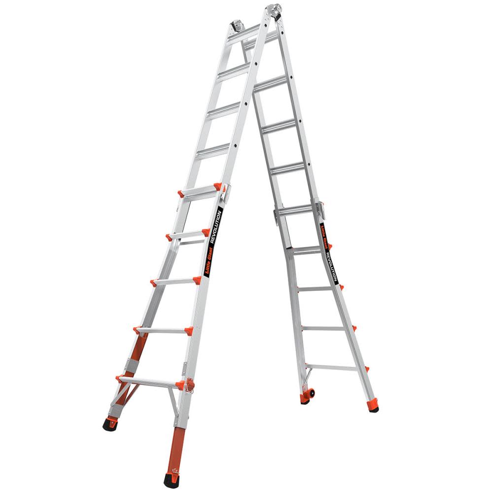 Little Giant Safety Revolution M22 Aluminum Type-1A 300lb Telescoping Multi-Position Ladder with Ratchet Leg Leveler - Flockneti