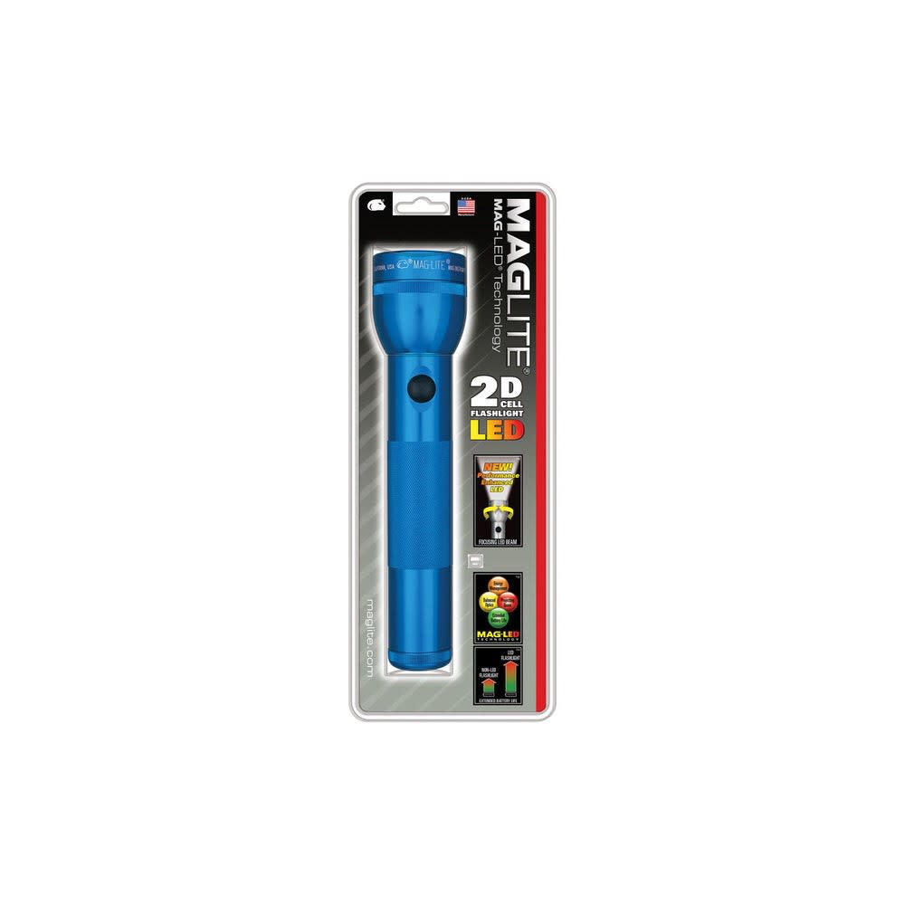 Maglite ST2D116 213 Lumens Blue LED 2-Cell D Flashlight - Flockneti