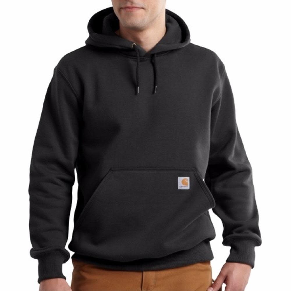 Carhartt Paxton Rain Defender Heather Black Heavyweight Hooded Sweatshirt – 2XL - Flockneti