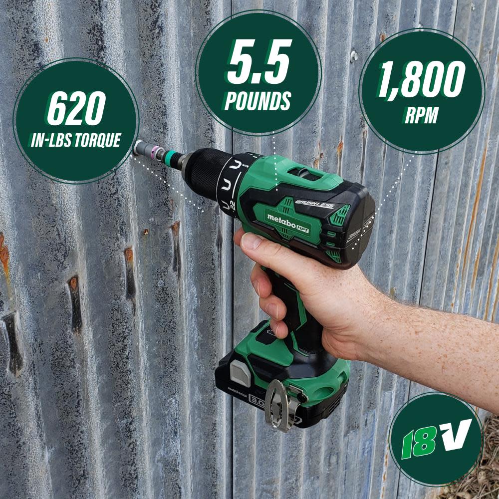Metabo HPT 18V Brushless Li-Ion Driver Drill: 620 in-Lbs Bare Tool - Flockneti