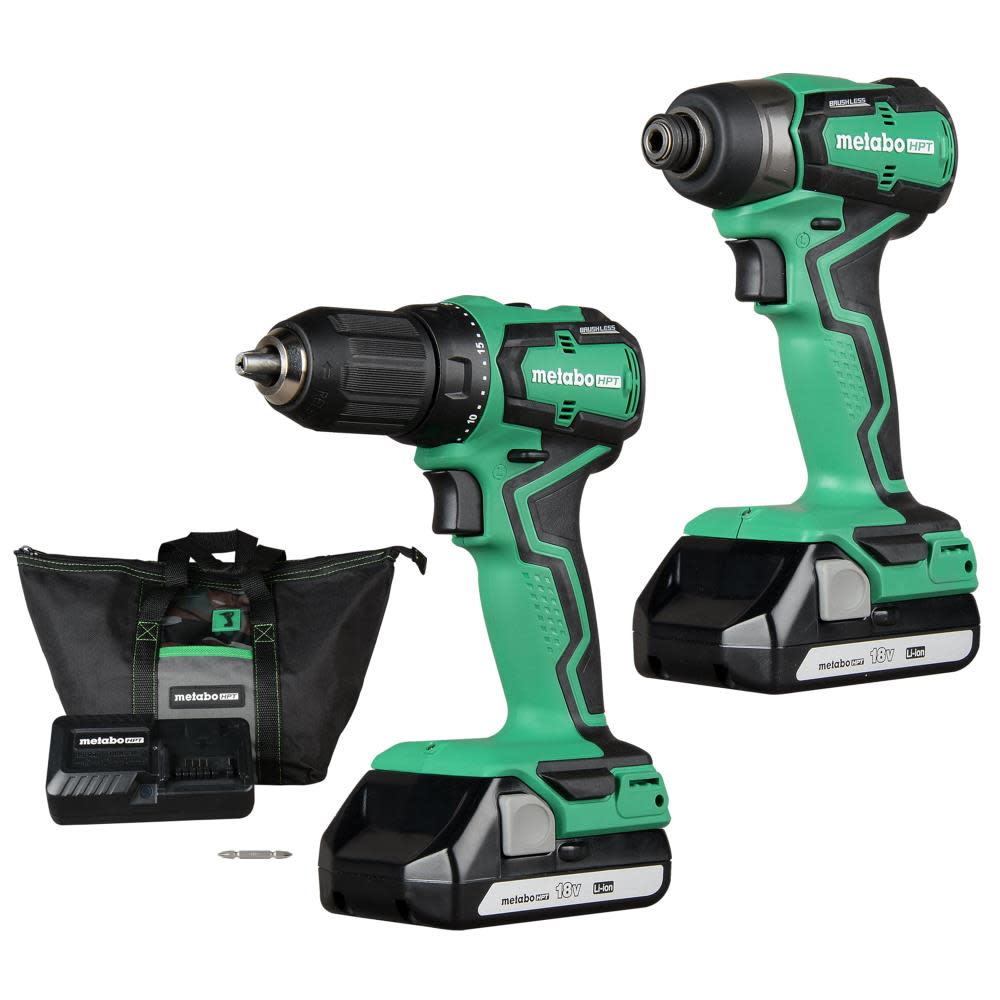 Metabo HPT KC18DDX 18V Cordless Impact Driver and Drill Kit - Flockneti
