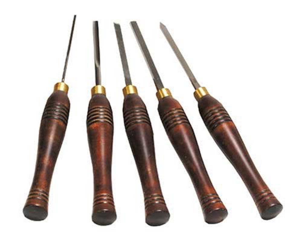 PSI Woodworking Products Mini 5-Piece HSS Wood Lathe Chisel Turning Set - Flockneti