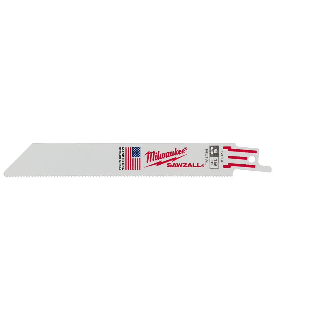 Milwaukee 6 in. 18TPI SAWZALL Blade 5PK - Flockneti