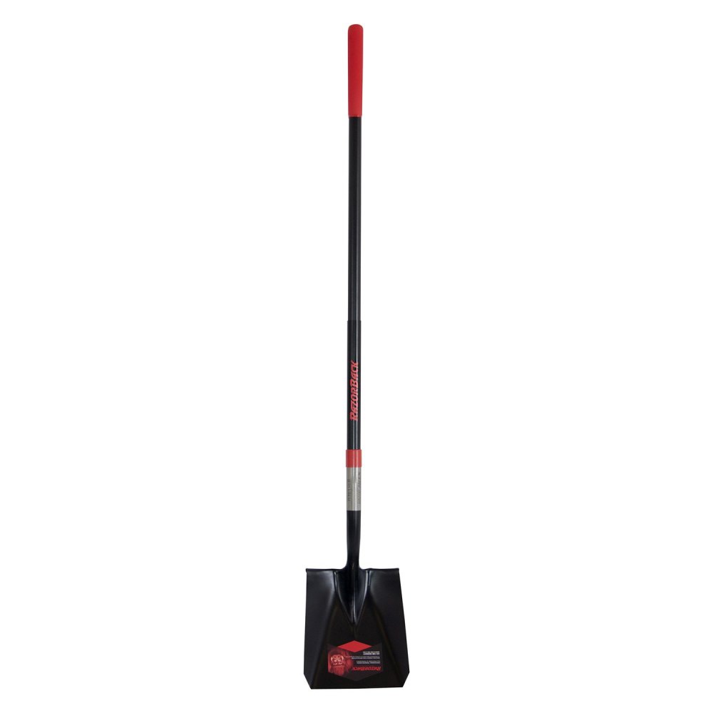 Razorback Fiberglass Handle Square Point Shovel with Traditional Socket - Flockneti