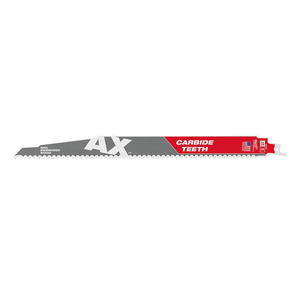 Milwaukee The Ax with Carbide Teeth SAWZALLBlade 12 in. 5T - Flockneti