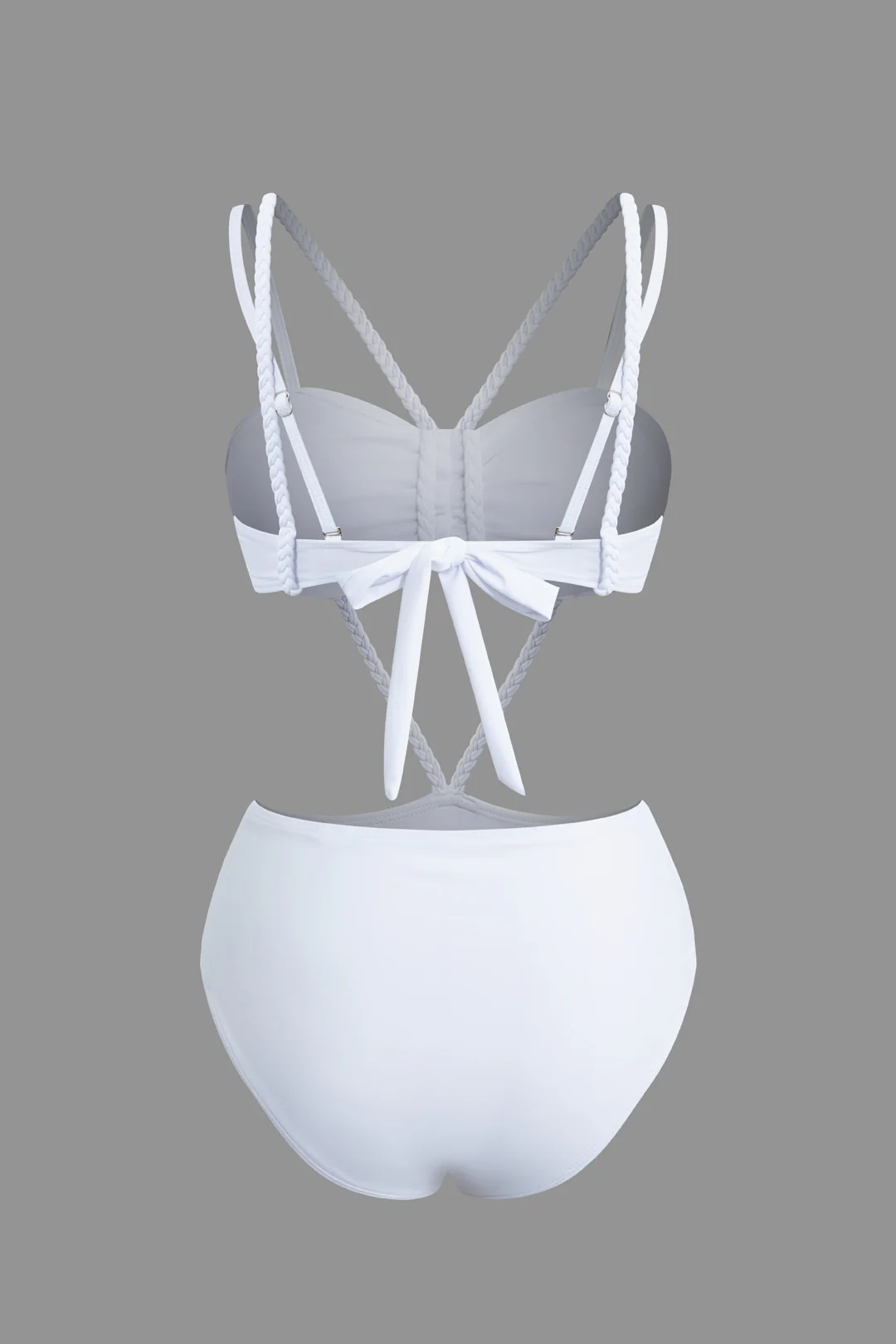 3D Flower Decor Tie Up Bikini Set - Flockneti