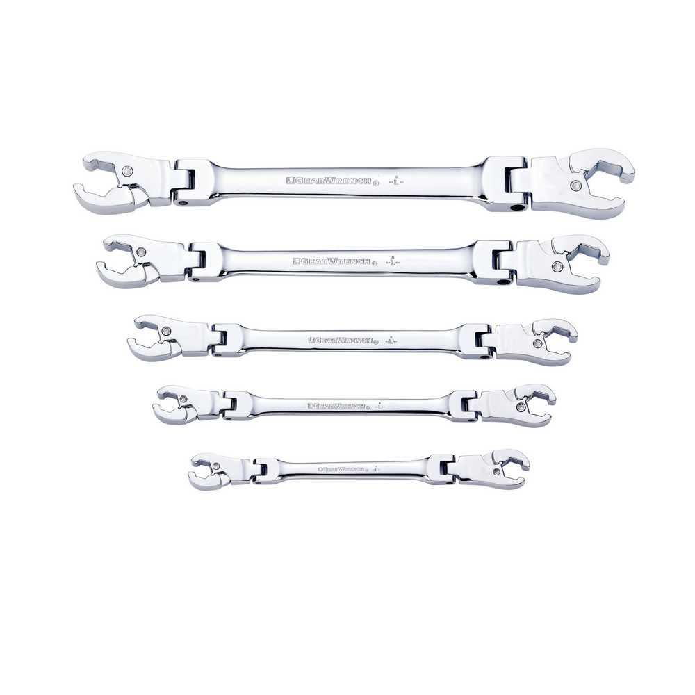 GEARWRENCH Ratcheting Flex Flare Nut Wrench Set 5 Pc. SAE - Flockneti