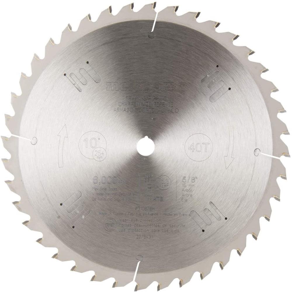 Metabo HPT Miter Saw Blade 10″ 40T Tungsten Carbide Tipped - Flockneti