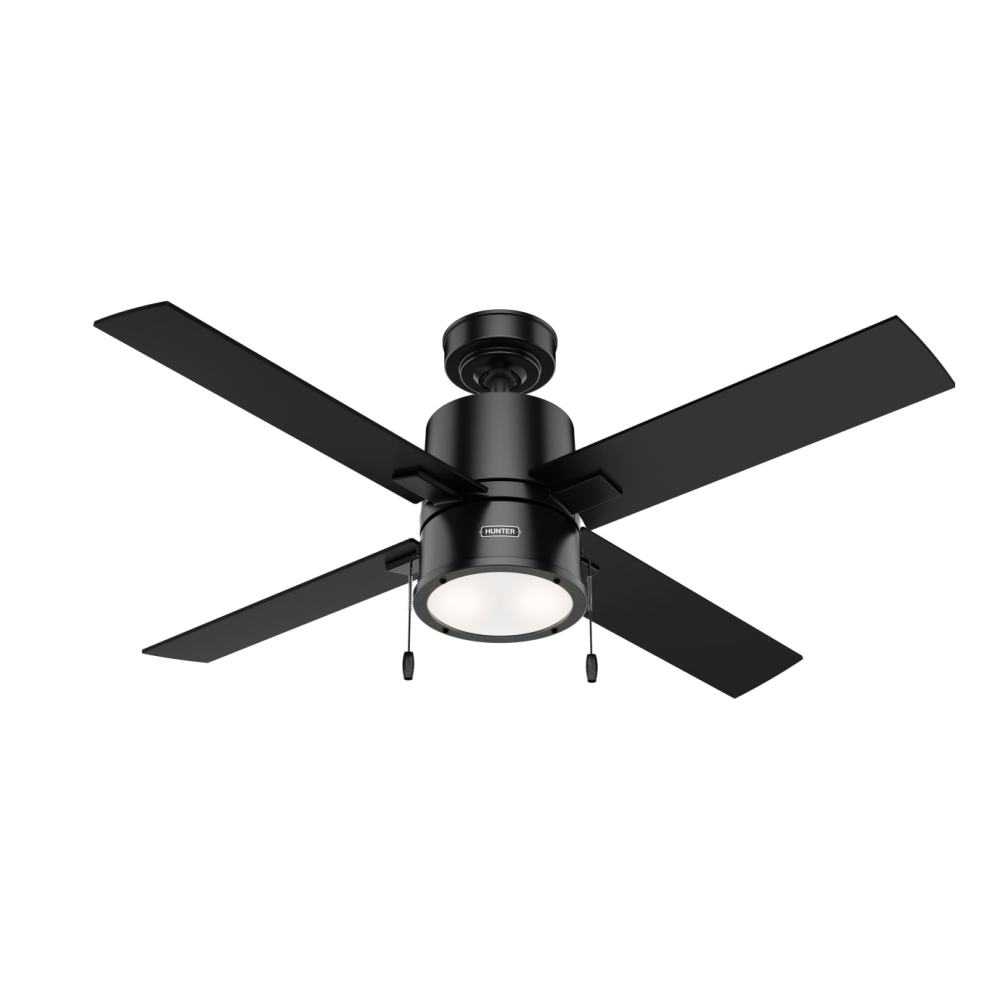 Hunter Fan Beck Ceiling Fan 52″ Matte Black/Greyed Walnut - Flockneti