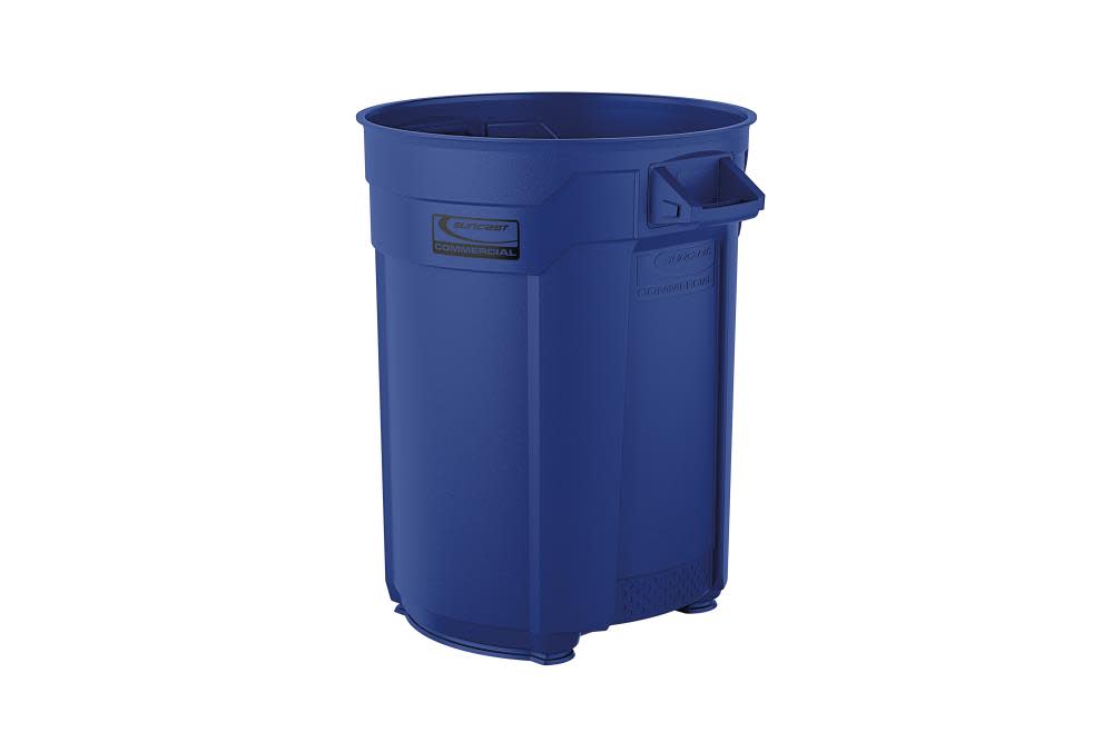 Suncast Plastic Utility Trash Can – 55 Gallon Blue - Flockneti