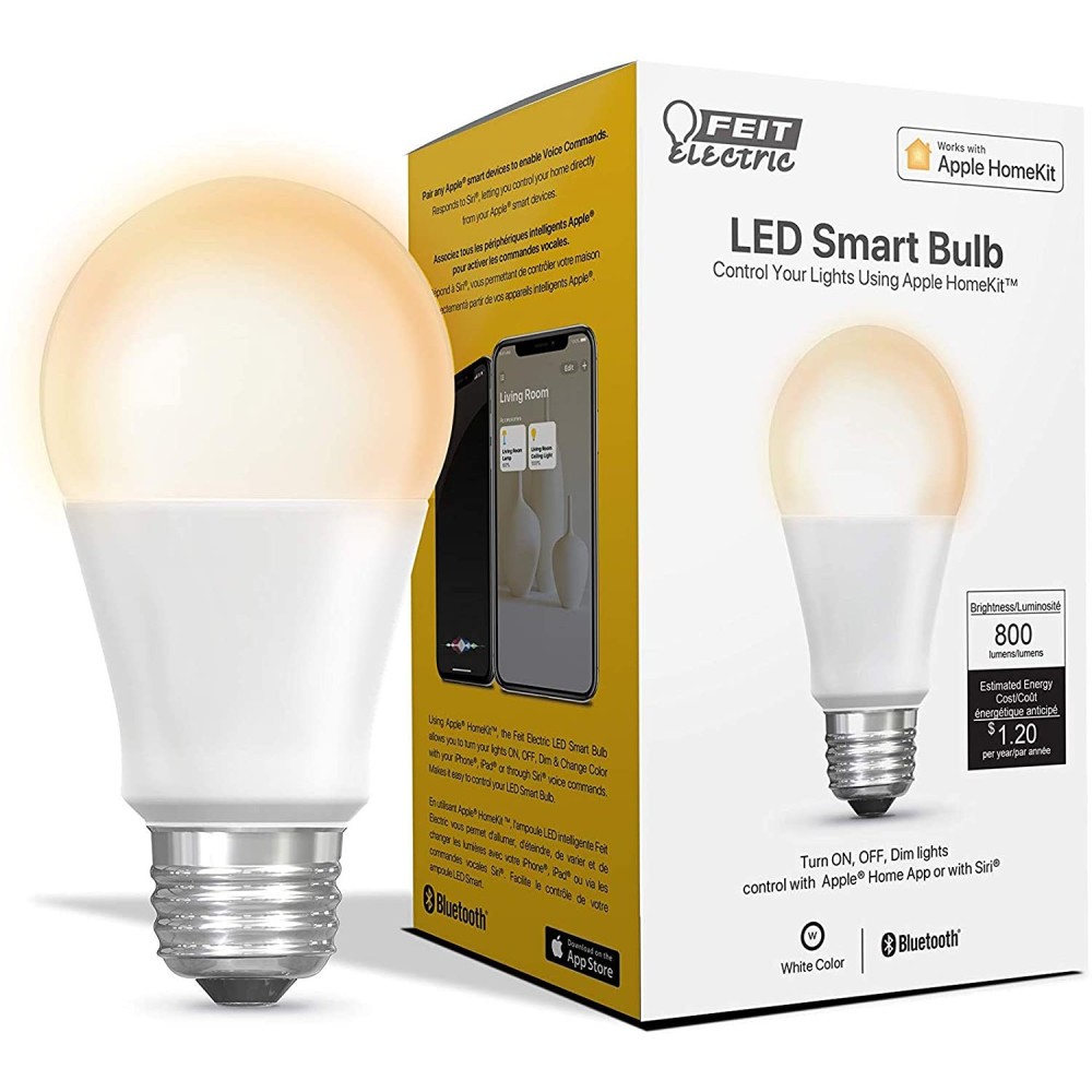 Feit Electric 60W A19 Apple HomeKit Smart Bulb 1pk - Flockneti