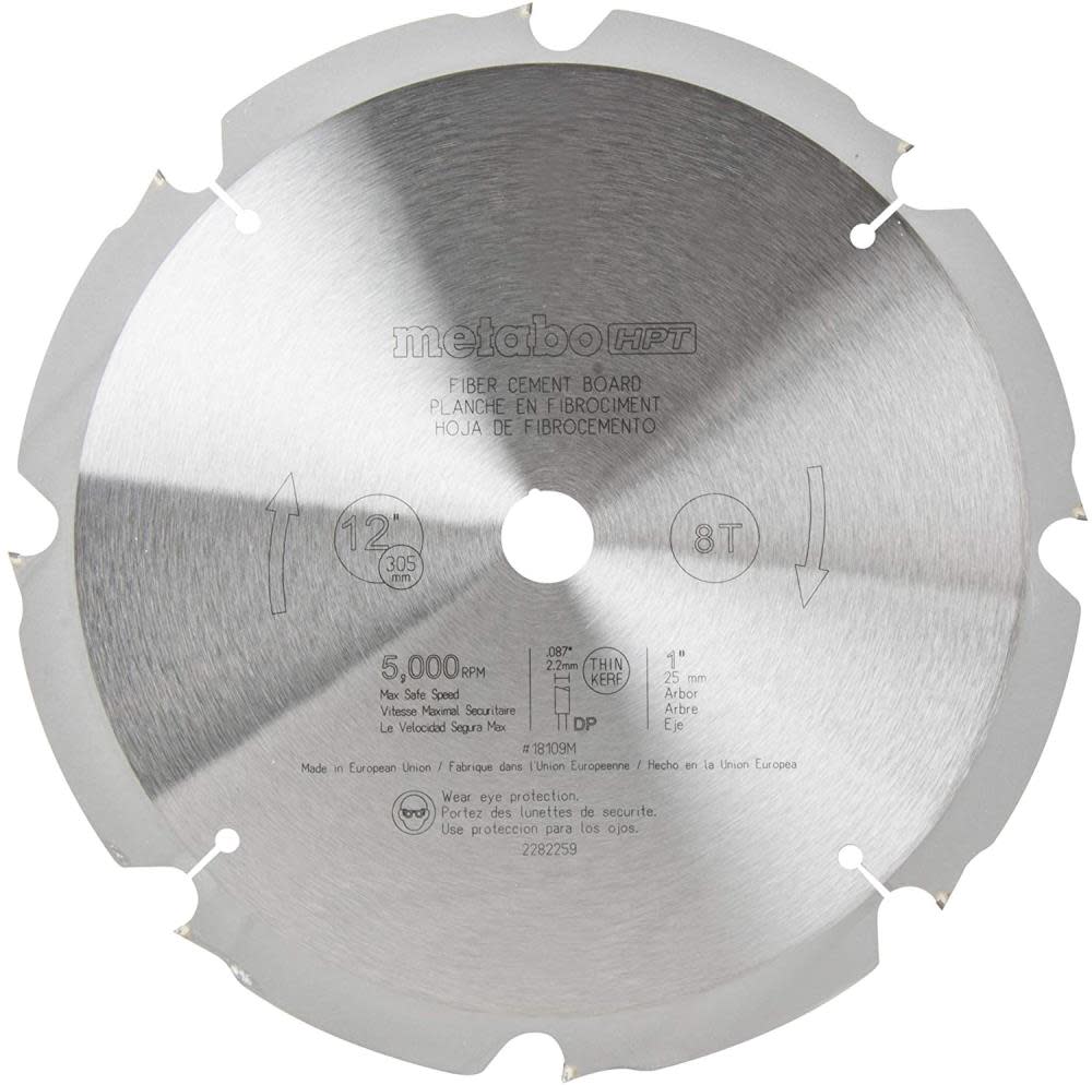 Metabo HPT 8 Teeth Polycrystalline Diamond 12″ Dry Cutting Fiber Cement Saw Blade - Flockneti