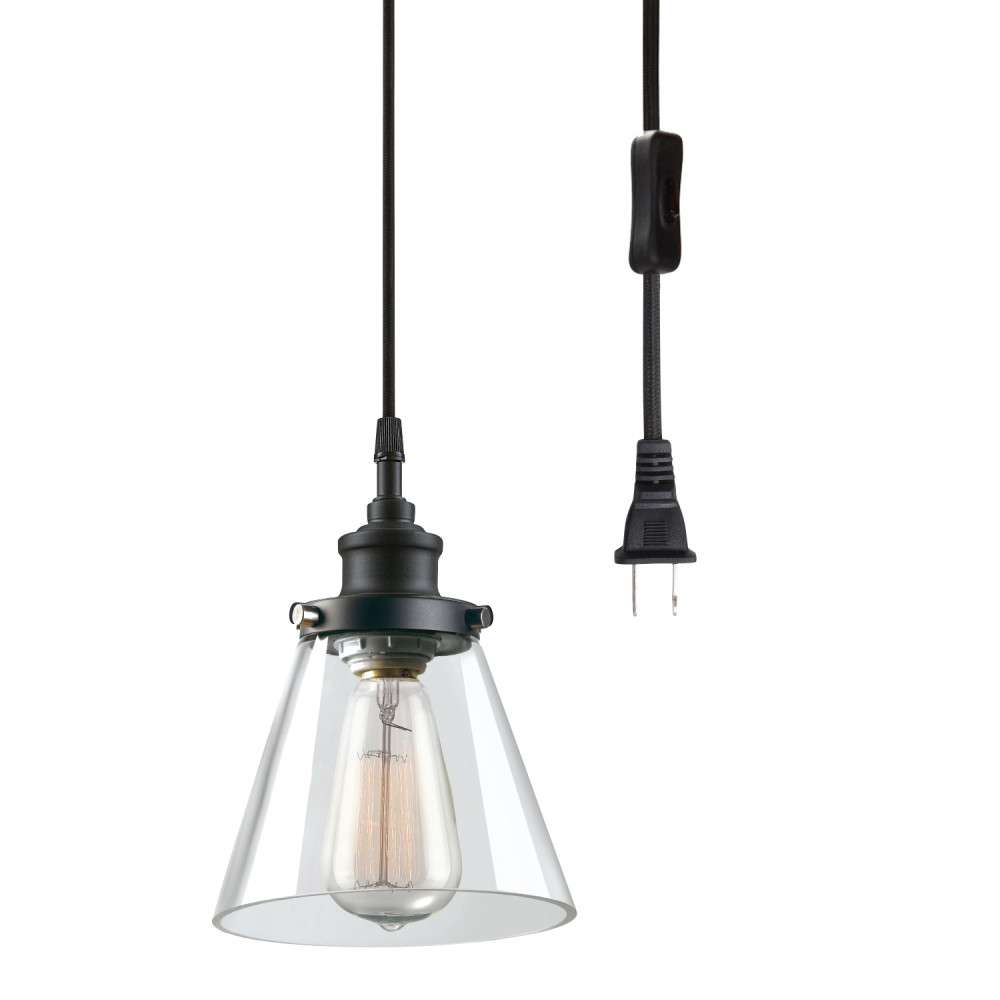 Globe Electric Jackson Plug In Pendant Light 60W Matte Black - Flockneti