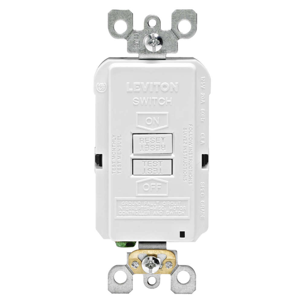 Leviton SmartlockPro GFCI Outlet 20A 125V Duplex White NEMA 5-20R - Flockneti
