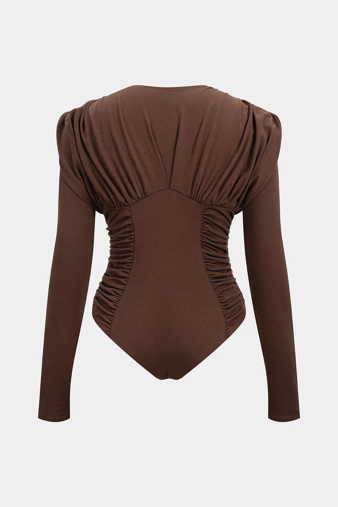 Ruched Long Sleeve Bodysuit - Flockneti