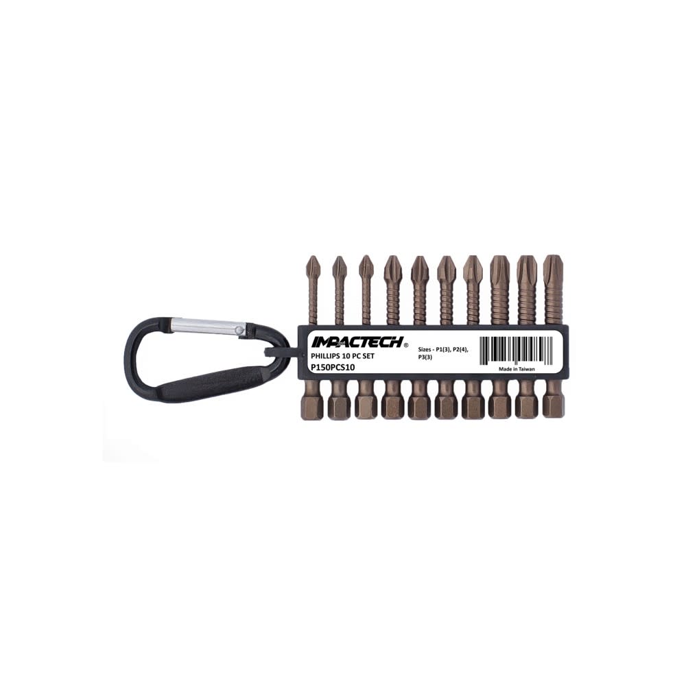 Vega Impactech Driver Bit Set 10pc 2″ Length - Flockneti