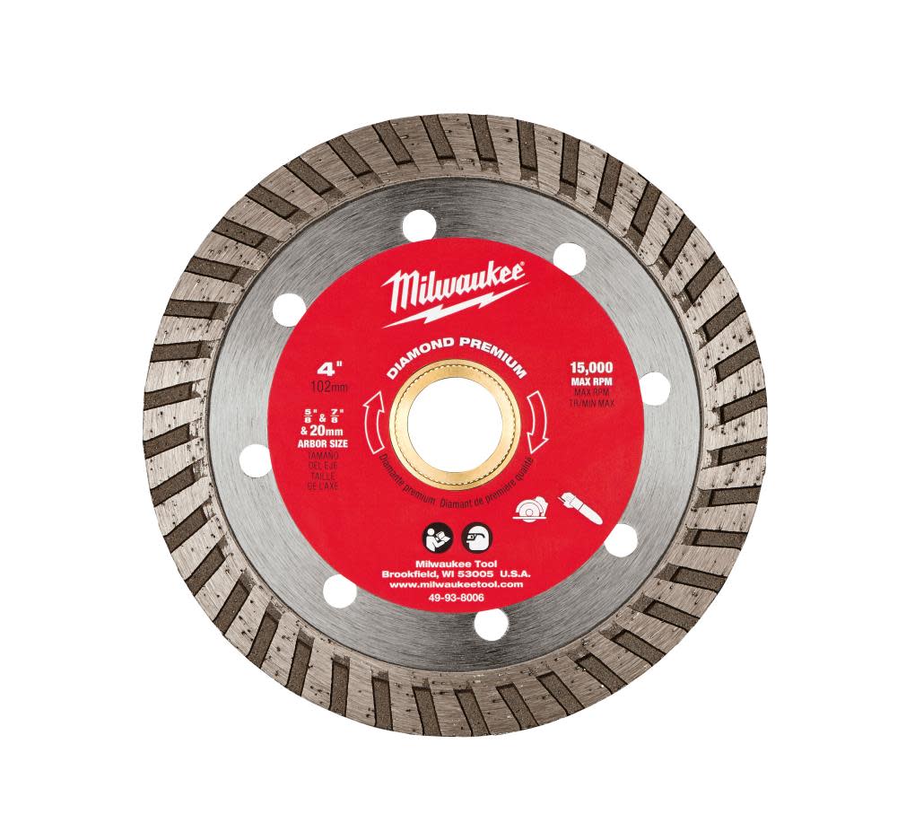 Milwaukee 4 in. Diamond Premium Turbo - Flockneti