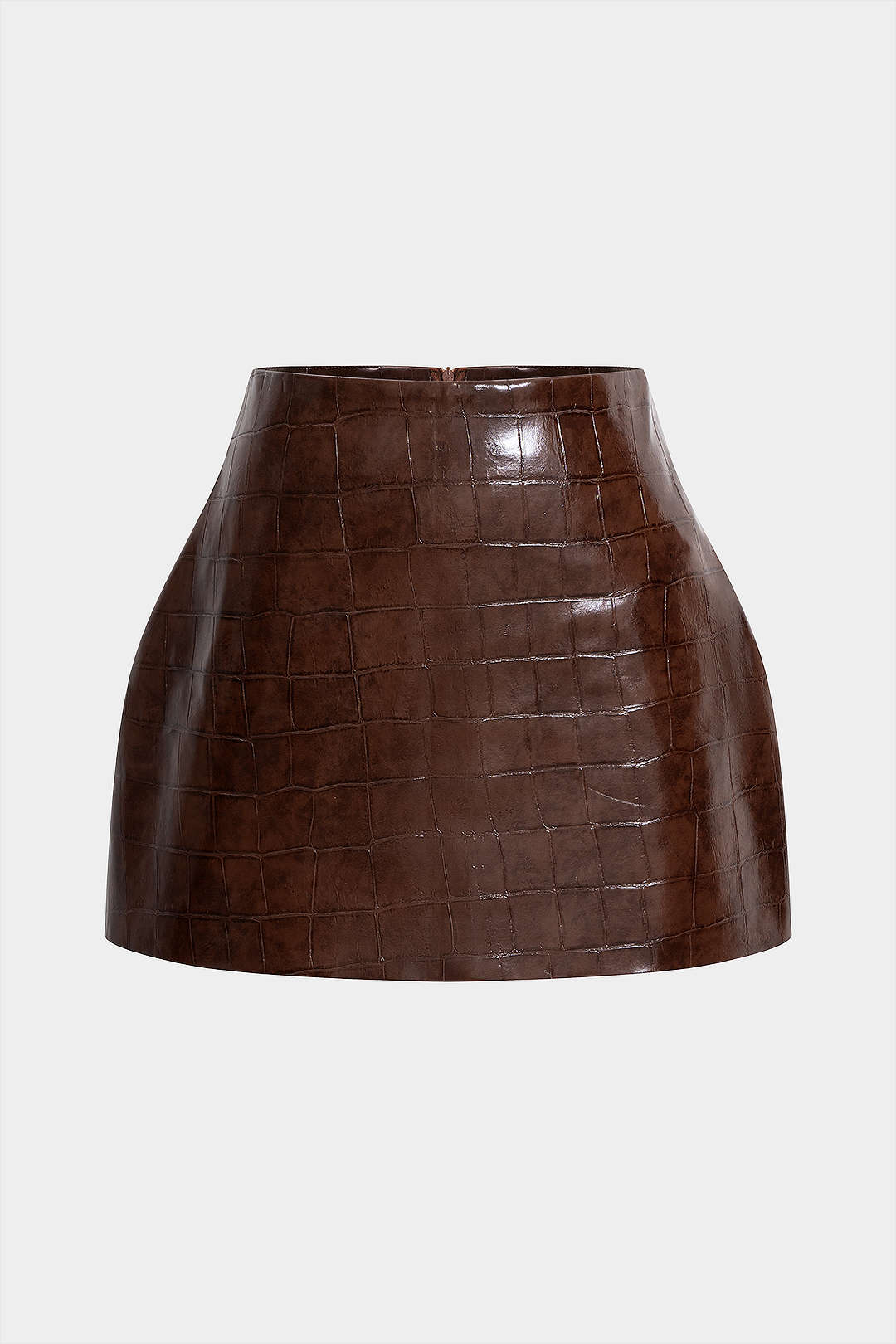 Texture Faux Leather Skirt - Flockneti
