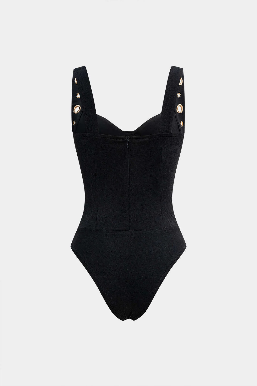 Metallic Eyelet Tank Sleeveless Bodysuit - Flockneti