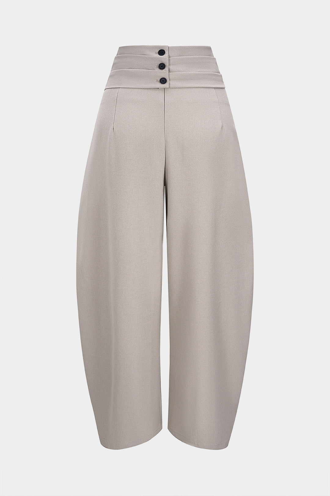 Solid High Waist Barrel Pants - Flockneti