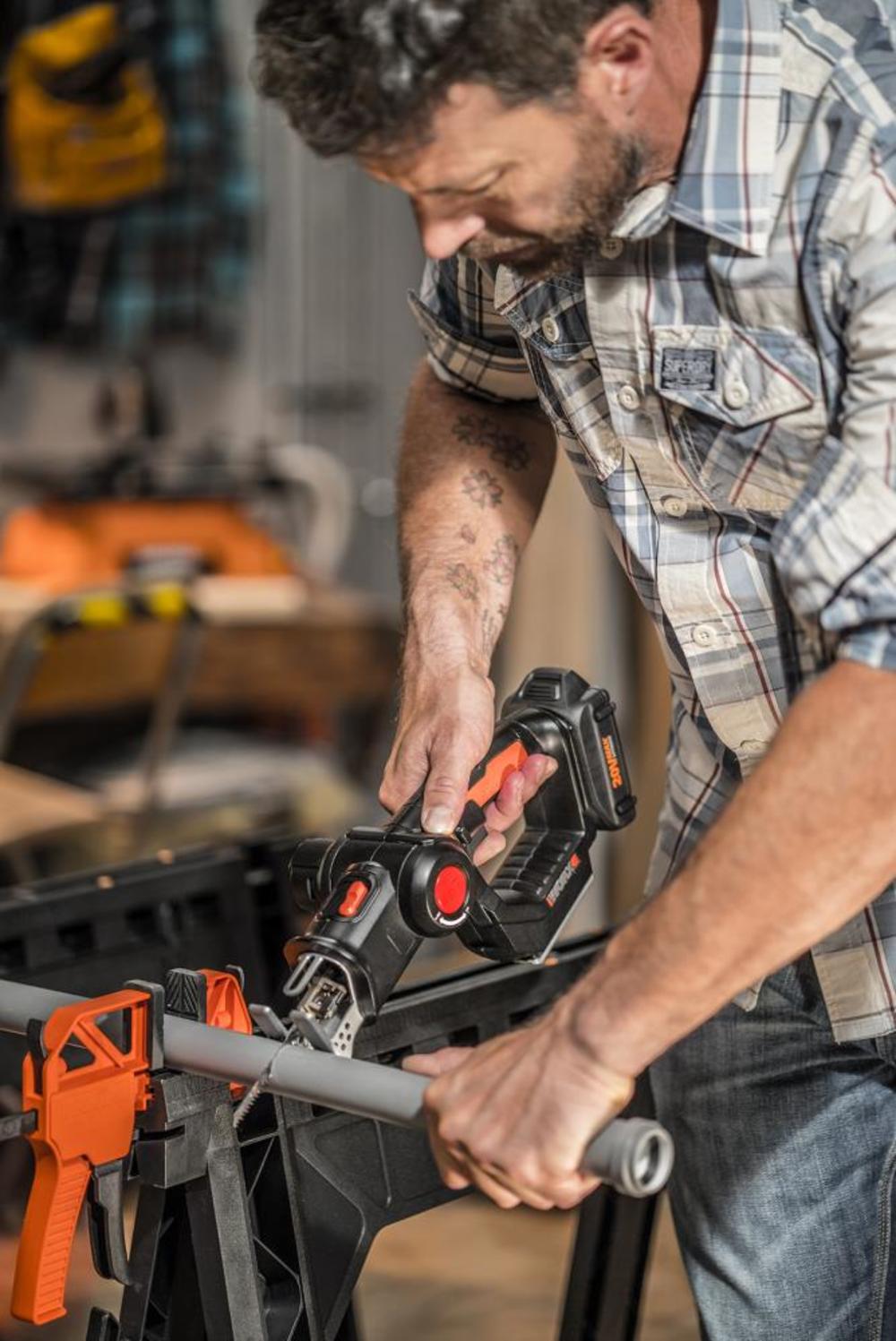 Worx POWER SHARE 20V AXIS 2 in 1 Reciprocating Saw & Jigsaw Kit - Flockneti