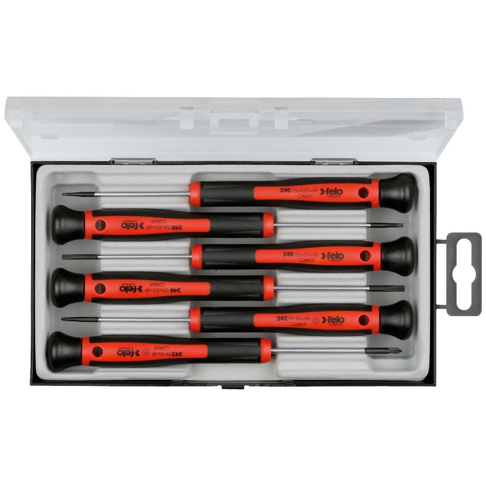 Felo 6 pc Slotted & Phillips Precision Screwdriver Set - Flockneti