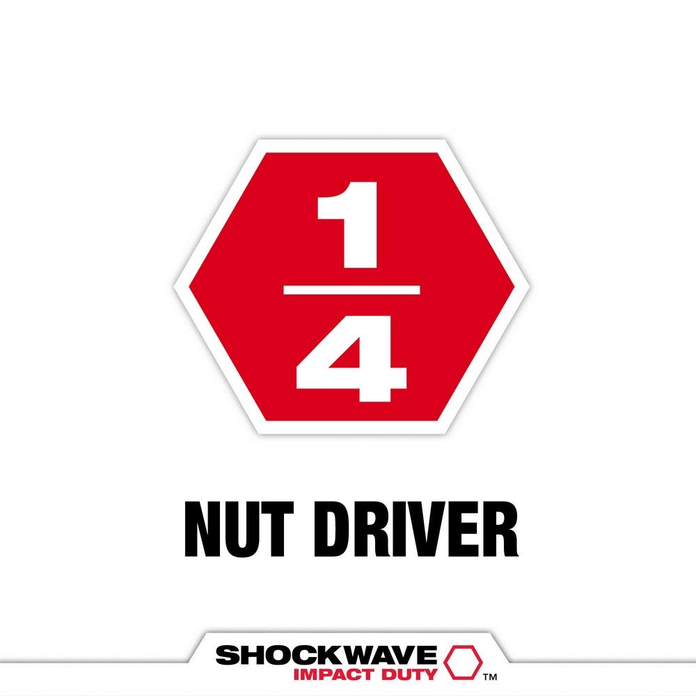 Milwaukee SHOCKWAVE Impact Duty 1/4 x 1 7/8″ Magnetic Nut Driver 10pk - Flockneti