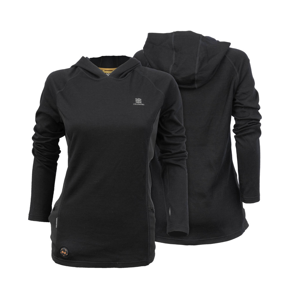 Mobile Warming Merino Heated Baselayer Shirt Womens 7.4V Black Extra Small - Flockneti