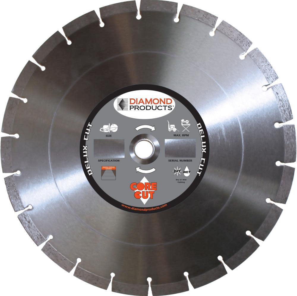 Diamond Products 16 In. x .125 x 1 In. Delux-Cut High Speed Blade - Flockneti
