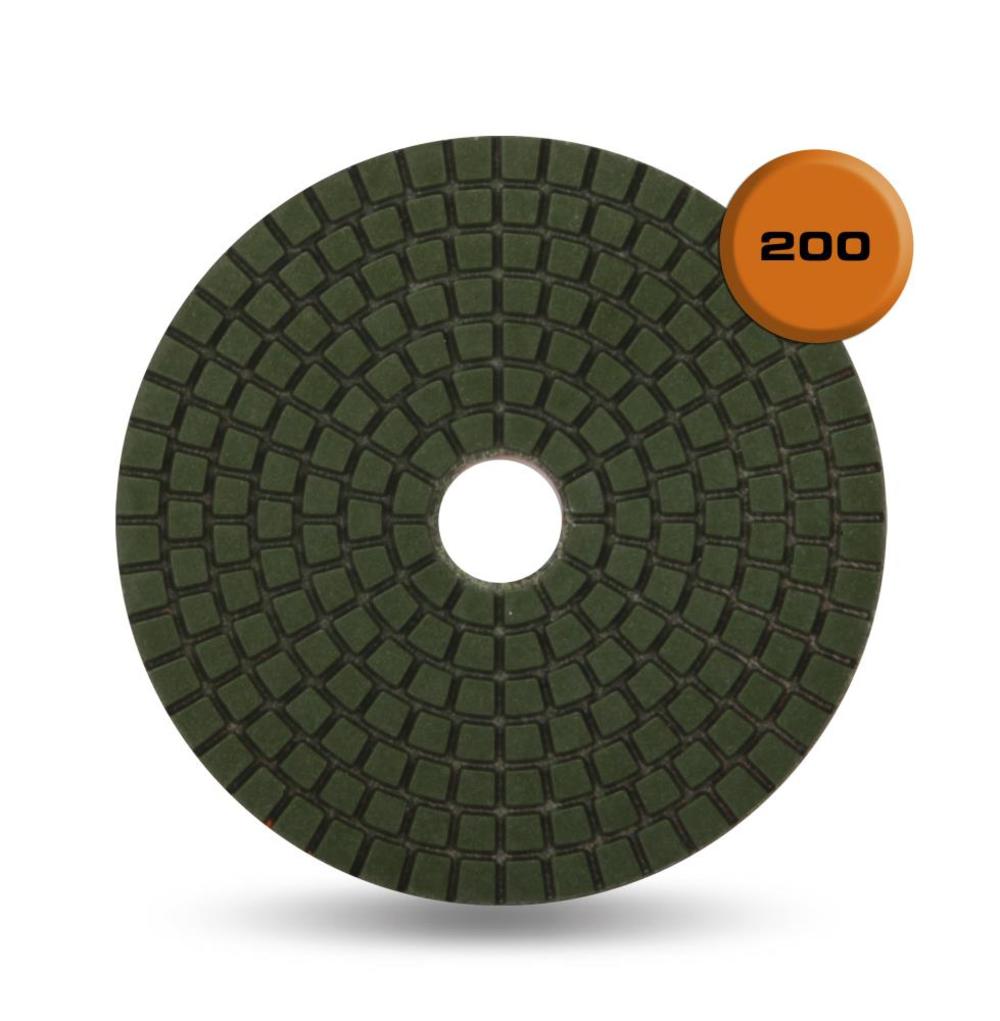 Rubi Tools Resin Wet Polishing Pad 200 Grit 4 In. - Flockneti