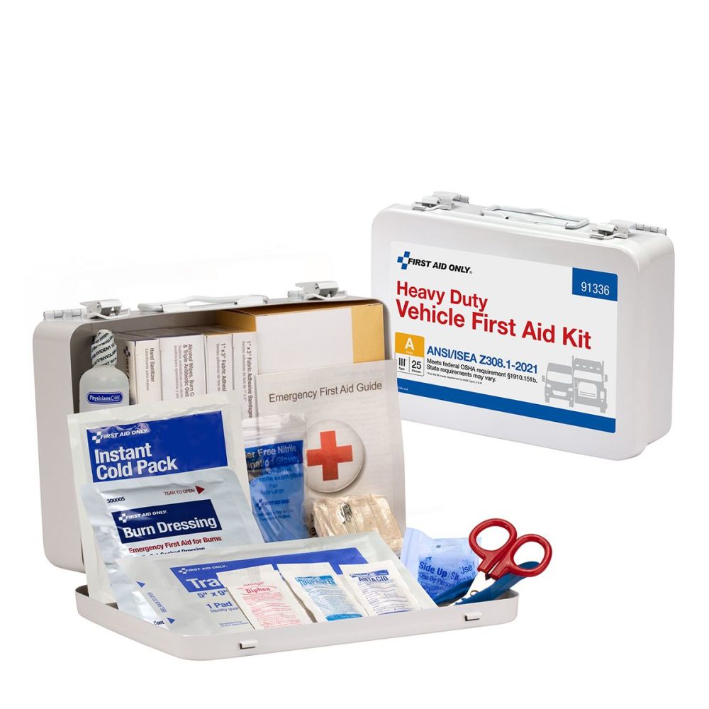 First Aid Only First Aid Kit 25 Person Heavy Duty Metal Portable - Flockneti