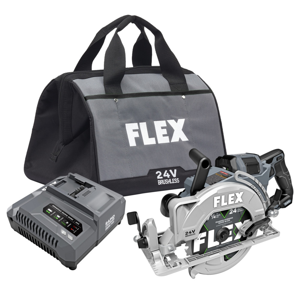 FLEX 24V 7 1/4″ Circular Saw Rear Handle Stacked Lithium Battery Kit - Flockneti