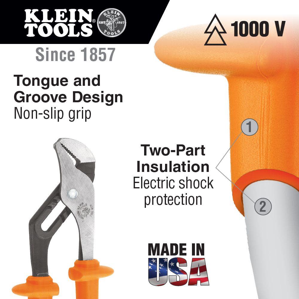 Klein Tools 10″ Pump Pliers Insulated - Flockneti