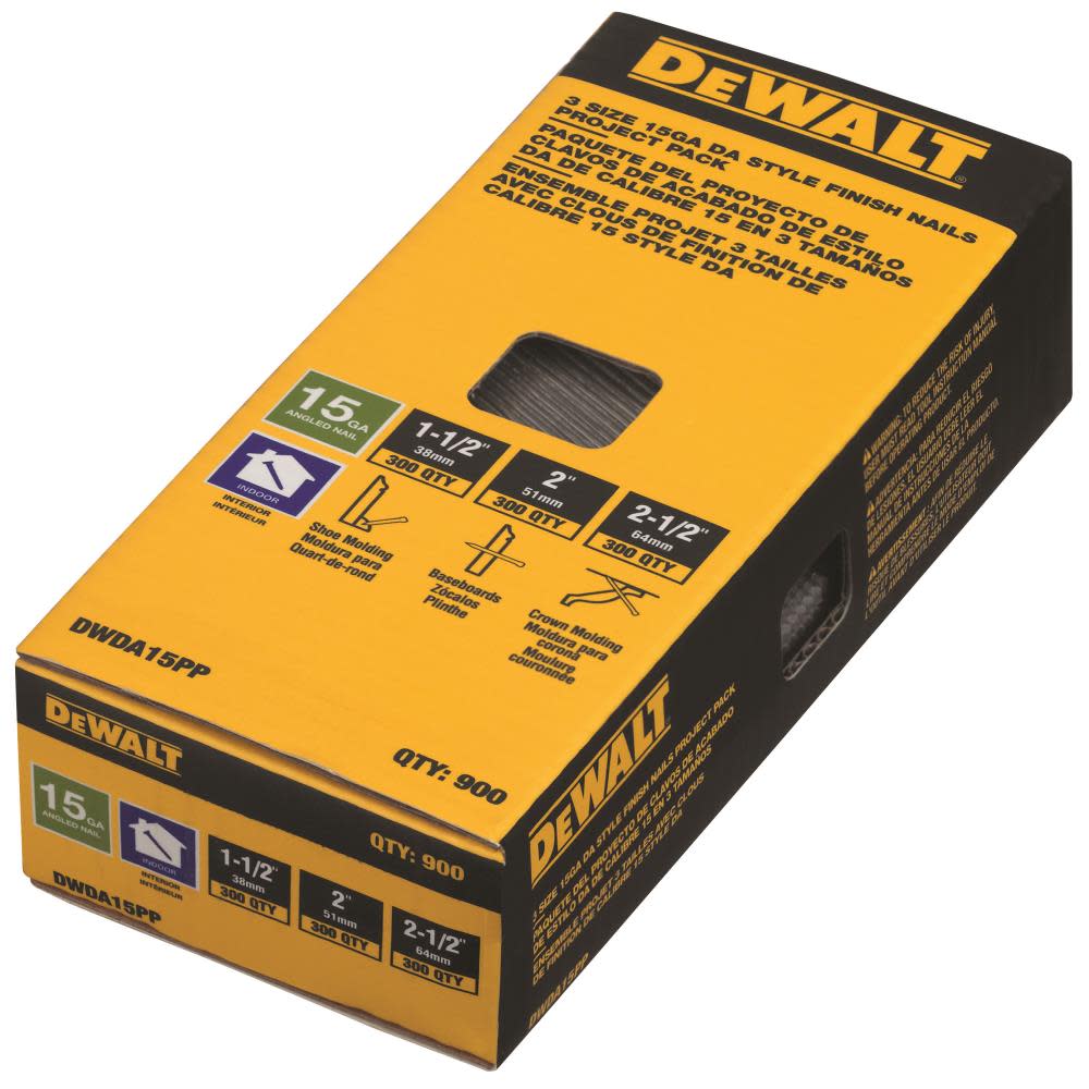 DEWALT 15 Gauge DA Nails Project Pack - Flockneti