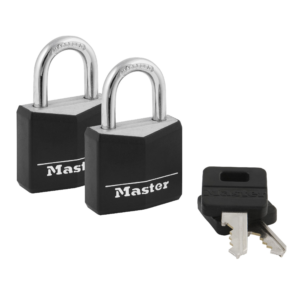 Master Lock Padlock 1 3/16″ Keyed Alike Covered Solid Body 2pk - Flockneti