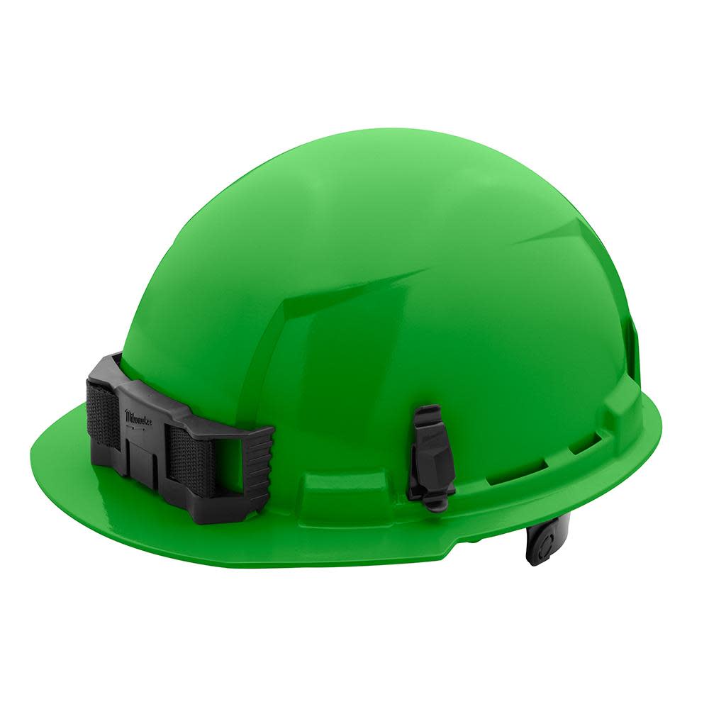 Milwaukee Green Front Brim Hard Hat with 6pt Ratcheting Suspension Type 1 Class E - Flockneti