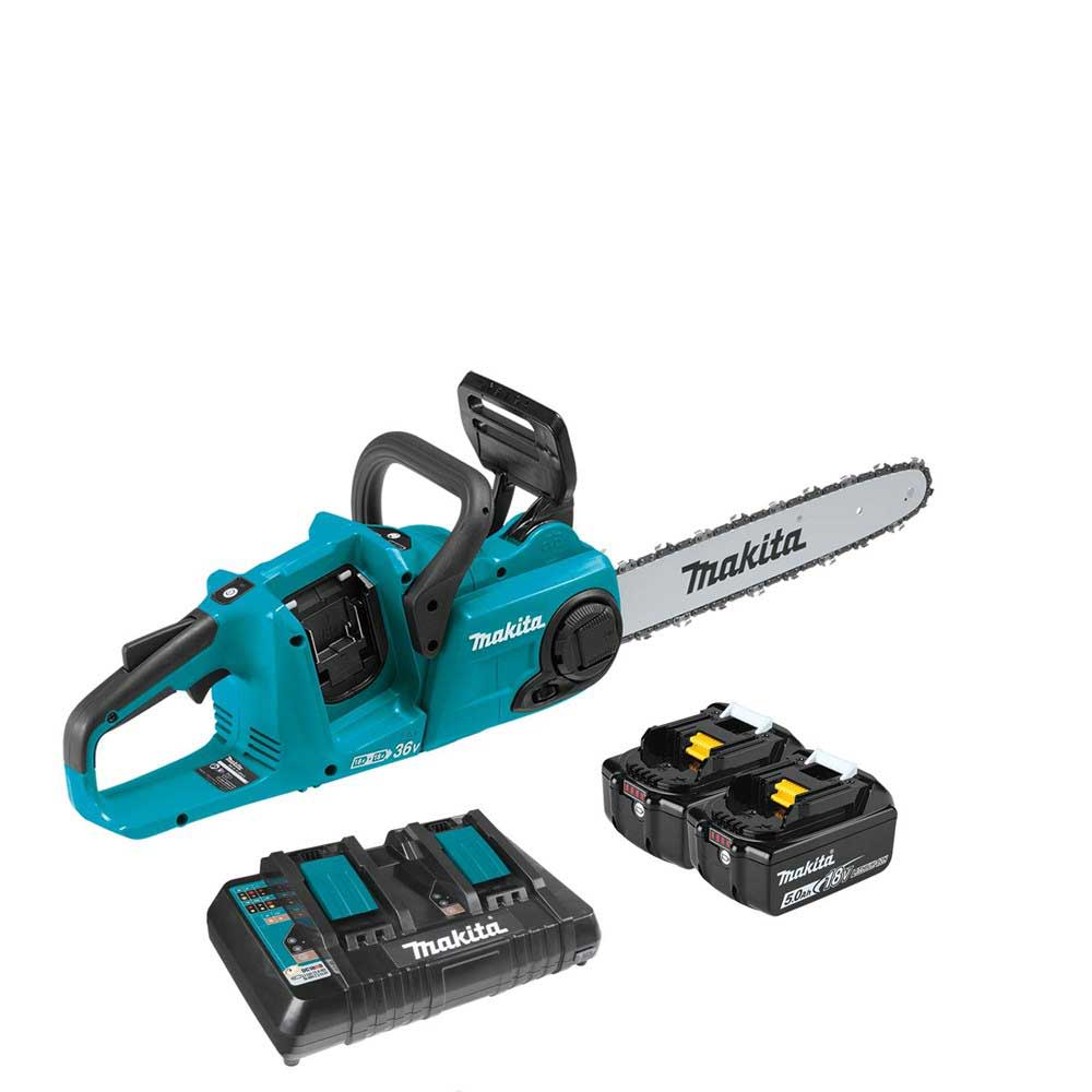 Makita 18V X2 (36V) LXT Chain Saw Kit 14″ Cordless Brushless with 4 5.0Ah Batteries - Flockneti