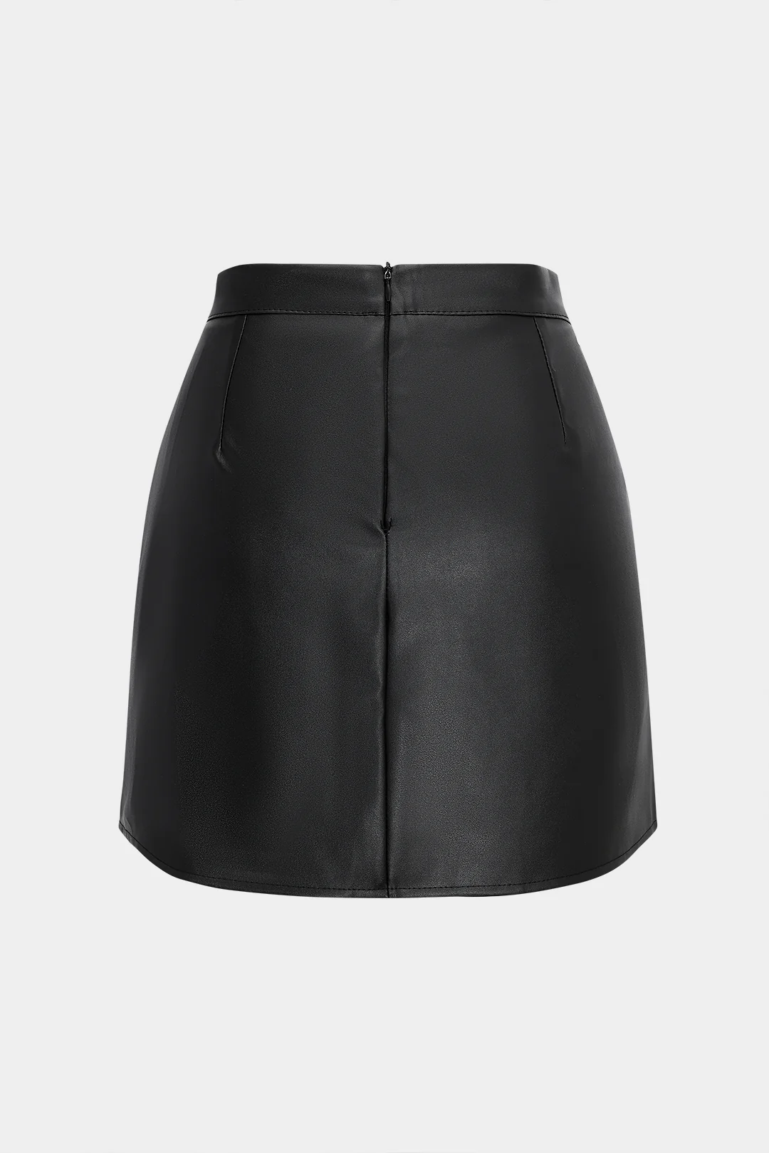 Faux Leather High Waist Ruched Skirt - Flockneti