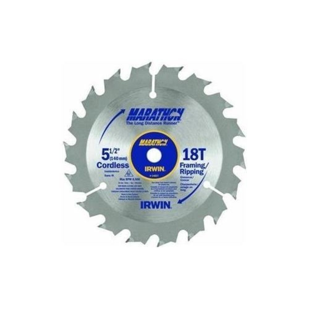 Irwin 5-1/2 In. 18T MARATHON Thin Kerf Carded Circular Saw Blade - Flockneti