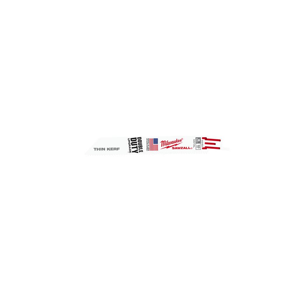 Milwaukee 6 in. 10 TPI Thin Kerf SAWZALL Blades 5PK - Flockneti
