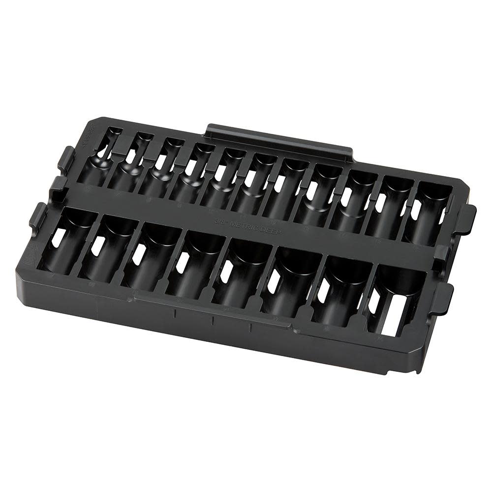 Milwaukee SHOCKWAVE Impact Duty Socket 3/8 Dr 19pc Tray Only - Flockneti