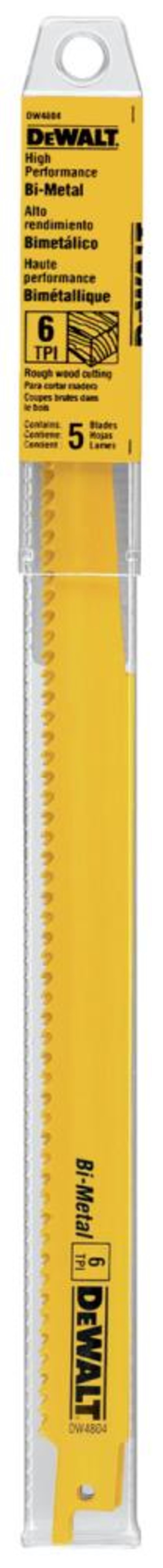 DEWALT 12-in 6TPI Wood Cut Recip Blade 5-Pack - Flockneti