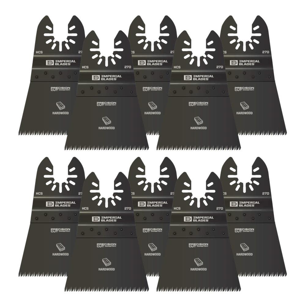 Imperial Blades IBOA270-10 One Fit 2-1/2″ Japanese Tooth Hardwood Blade 10PC - Flockneti
