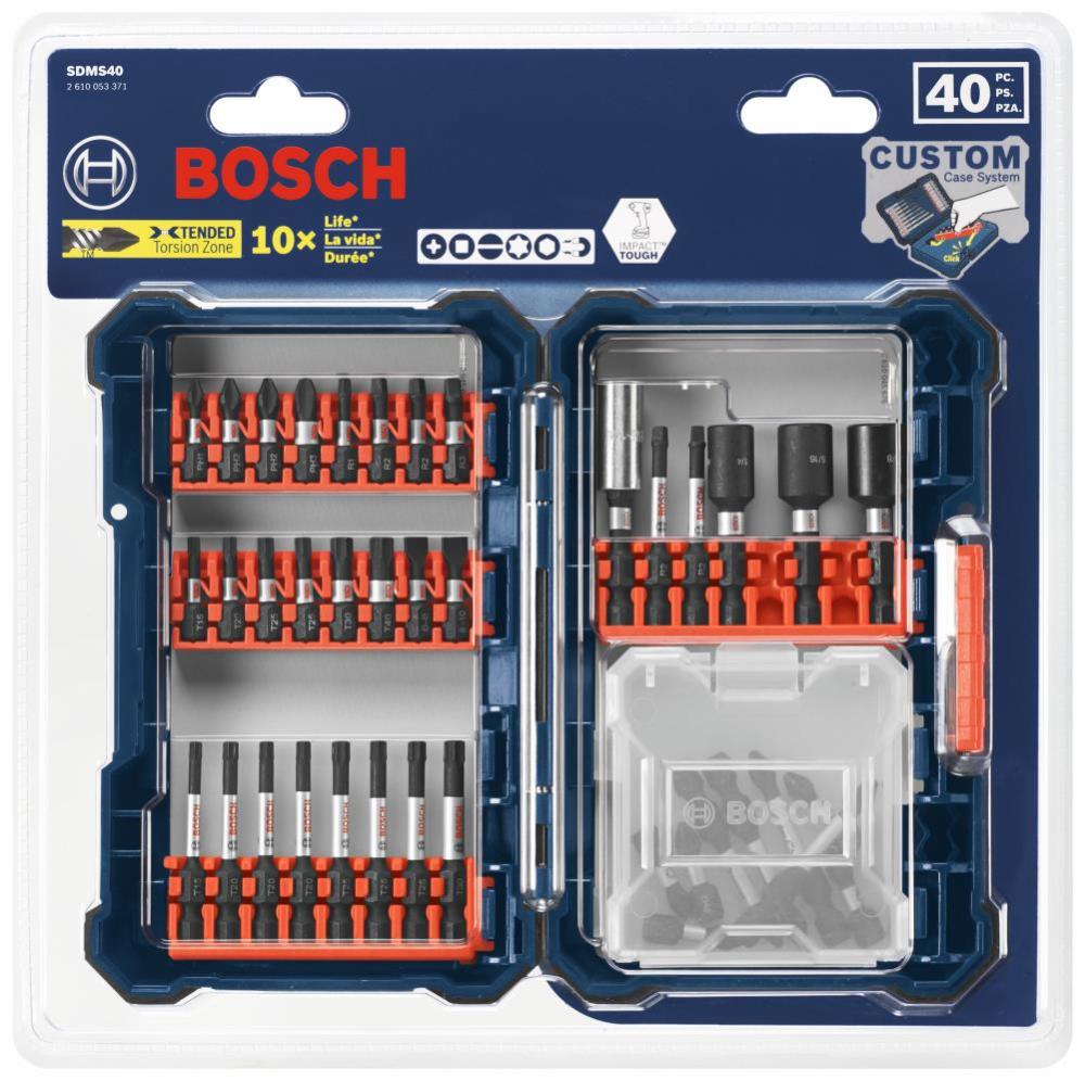 Bosch 40 pc. Impact Tough Screwdriving Custom Case System Set - Flockneti