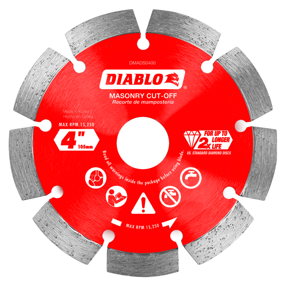 Diablo Tools 4″ Diamond Segmented Cut-Off Discs for Masonry - Flockneti