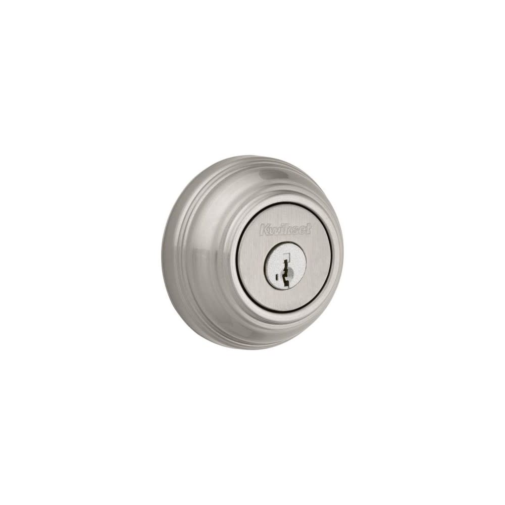 Kwikset SmartKey Door Deadbolt Satin Nickel Double Cylinder Round - Flockneti