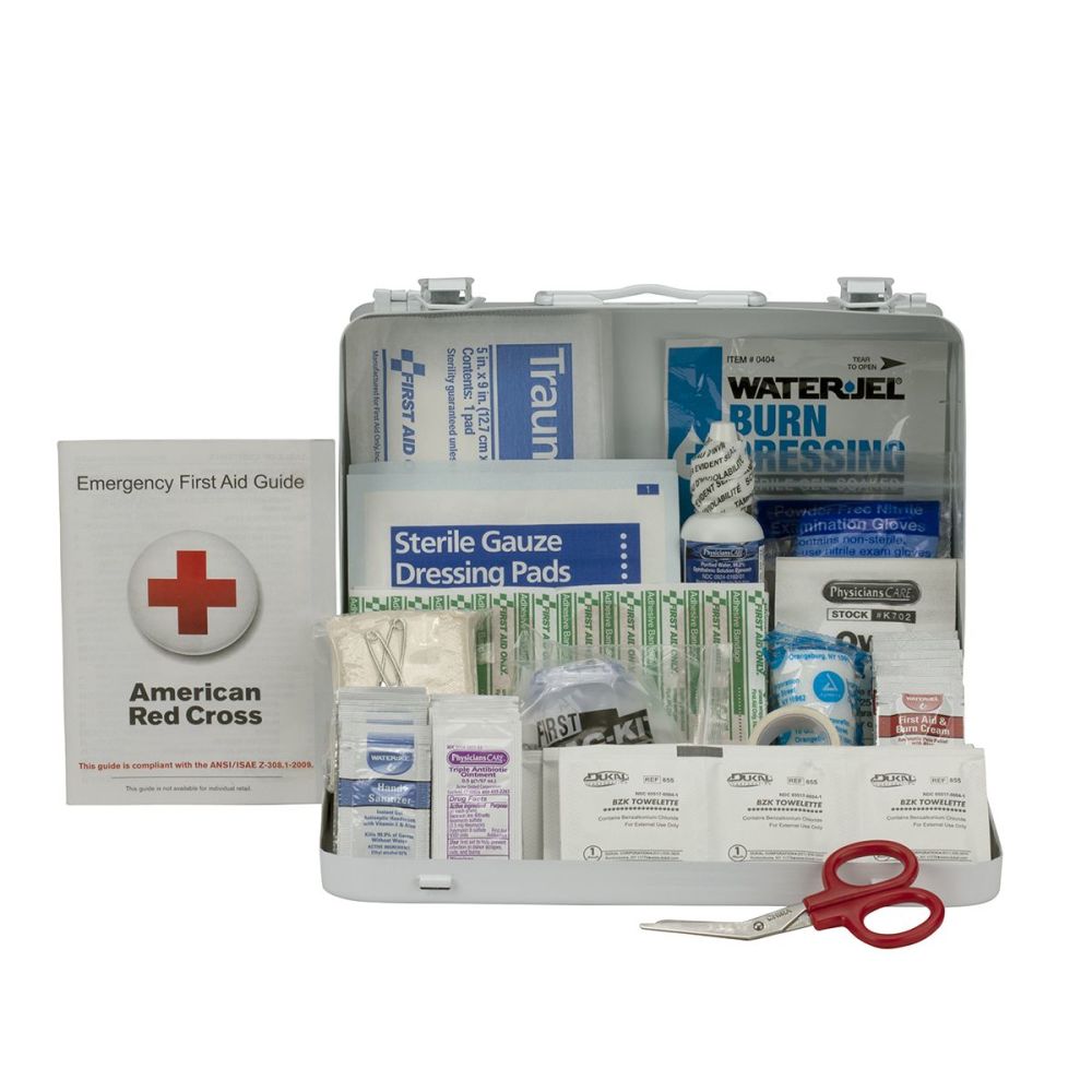 First Aid Only First Aid Kit 25 Person Metal Case ANSI Portable - Flockneti