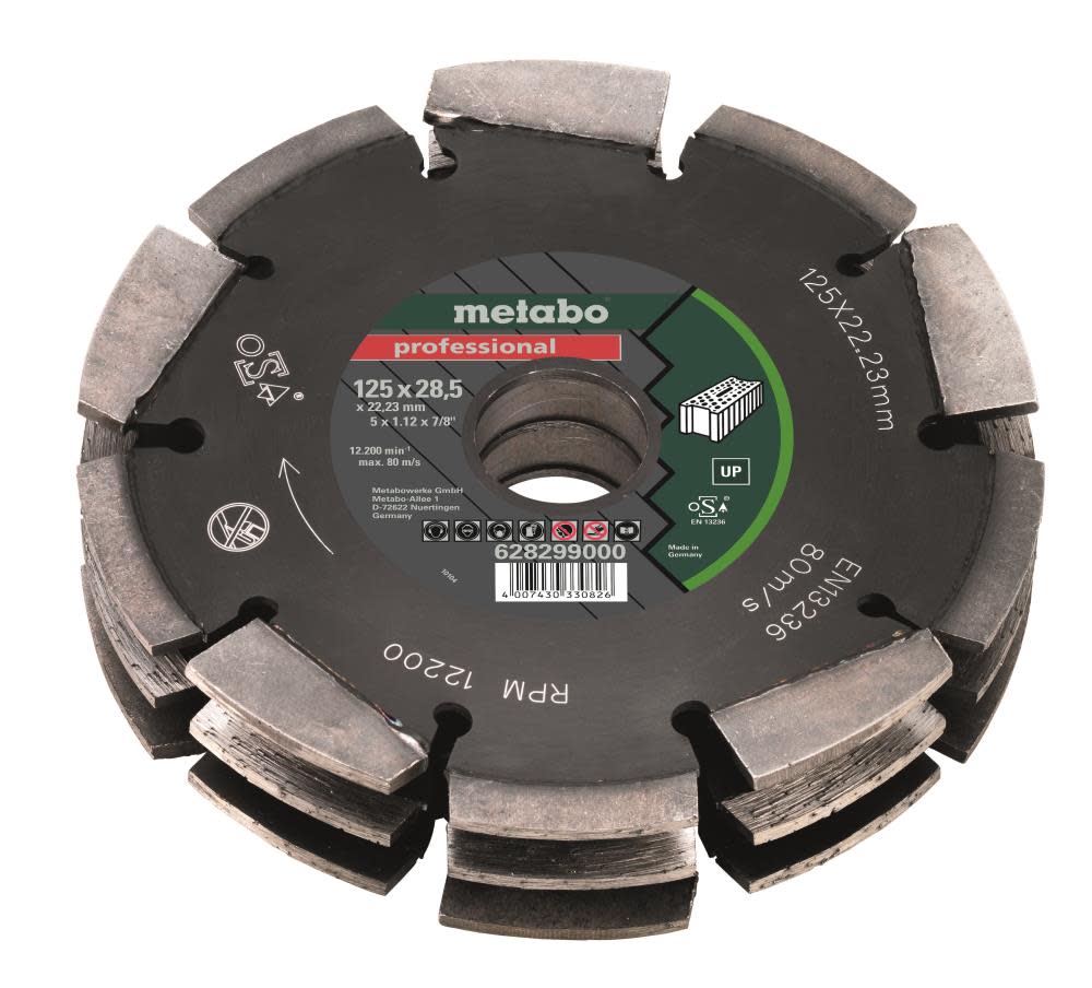 Metabo Diamond Cutting Disc 3 Row 5″ x 7/8″ Universal 30 Segments - Flockneti