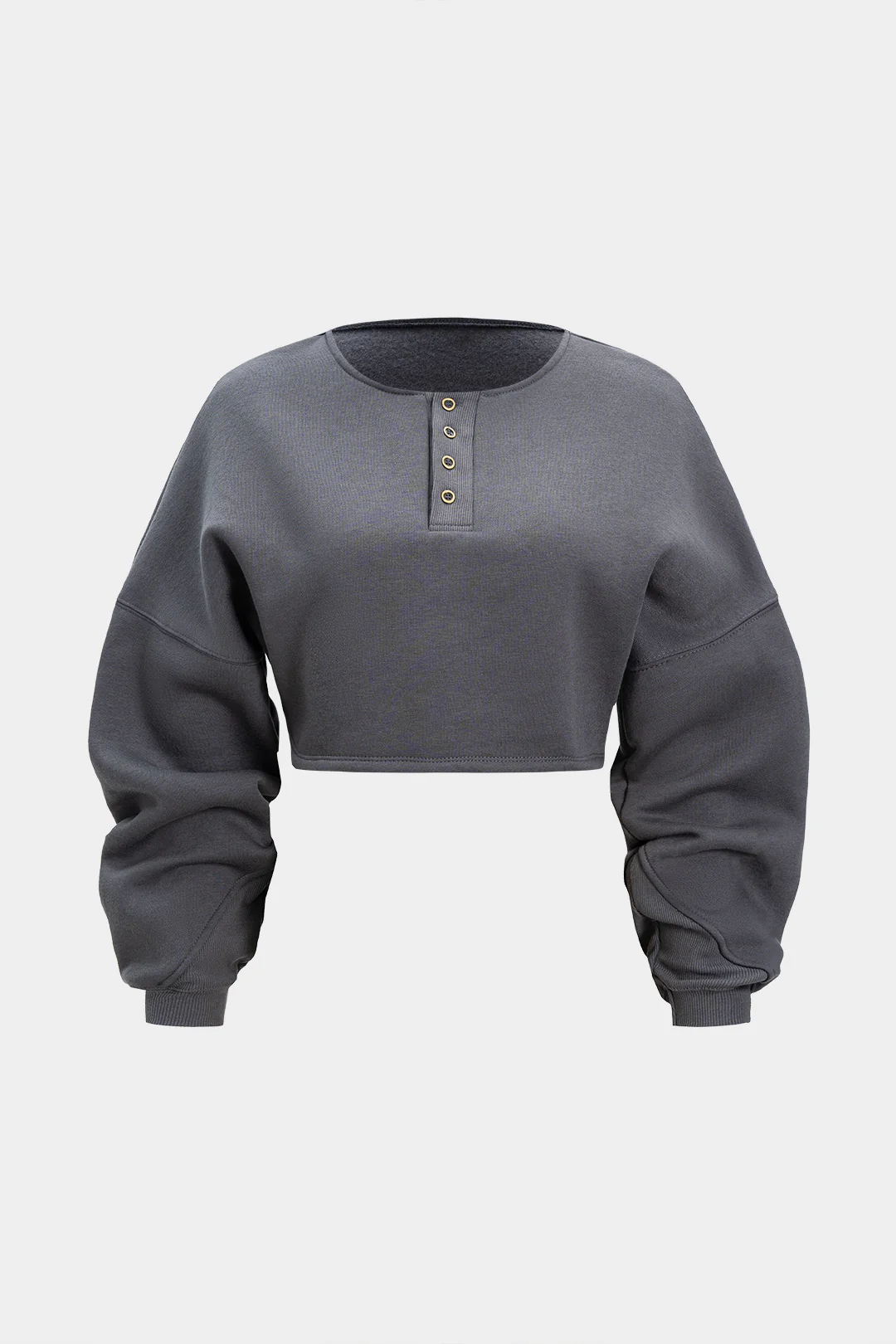Button Detail Long-Sleeve Top - Flockneti