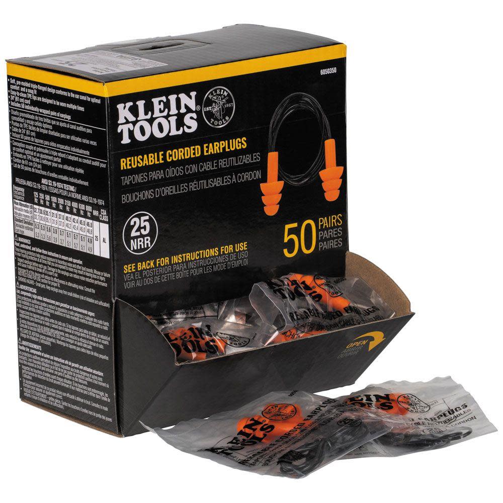 Klein Tools Corded Earplugs 50 Pairs - Flockneti
